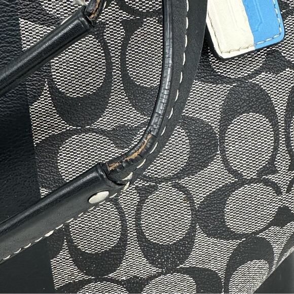 Vintage Coach Chelsea Heritage Tote - GREY Black Blue - Picture 5 of 10